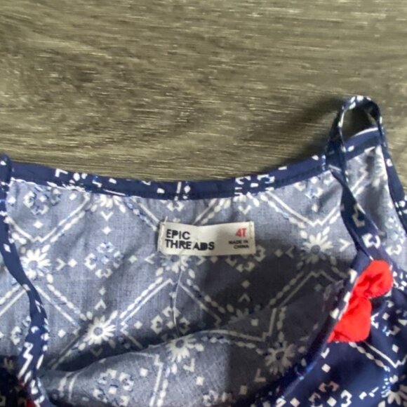 Epic Threads Girls Light Weight Hankerchief Style Tank Top-Blue-4T-NWT - Picture 2 of 5